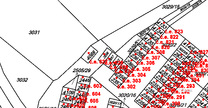 Kyjov 628 na parcele st. 2858 v KÚ Kyjov, Katastrální mapa