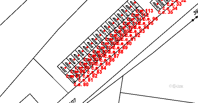 Vysokov 86 na parcele st. 400/25 v KÚ Vysokov, Katastrální mapa