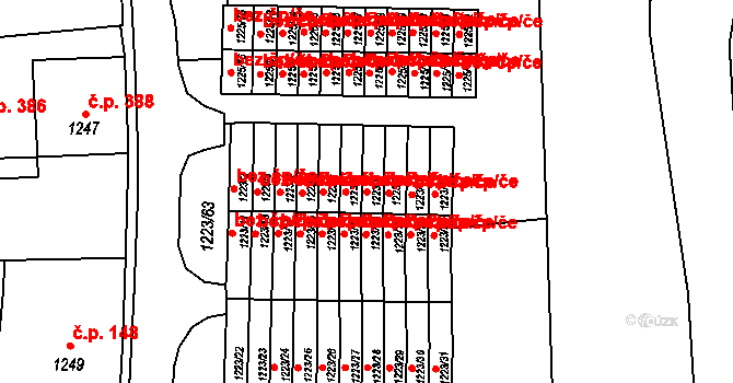 Suchdol nad Lužnicí 40987086 na parcele st. 1223/8 v KÚ Suchdol nad Lužnicí, Katastrální mapa