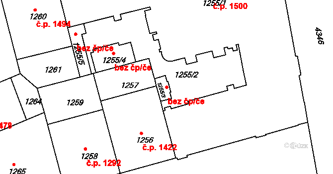 Praha 42642086 na parcele st. 1255/3 v KÚ Žižkov, Katastrální mapa