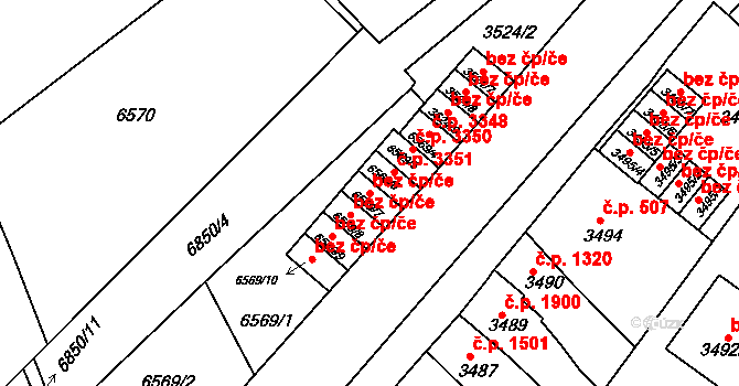 Přerov 43828086 na parcele st. 6569/7 v KÚ Přerov, Katastrální mapa
