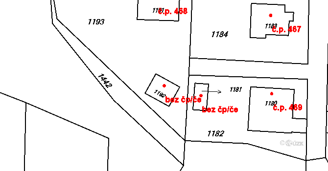 Těrlicko 44615086 na parcele st. 1192 v KÚ Horní Těrlicko, Katastrální mapa