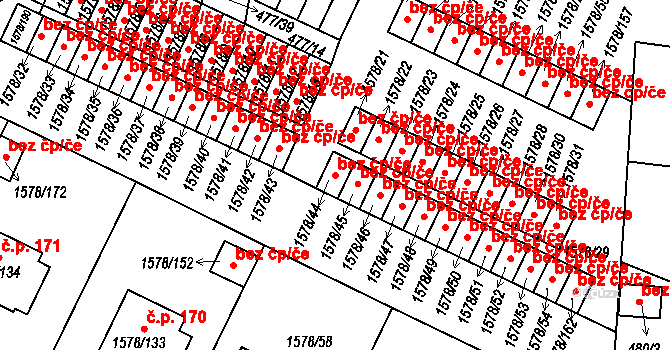Horšovský Týn 44621086 na parcele st. 1578/44 v KÚ Horšovský Týn, Katastrální mapa