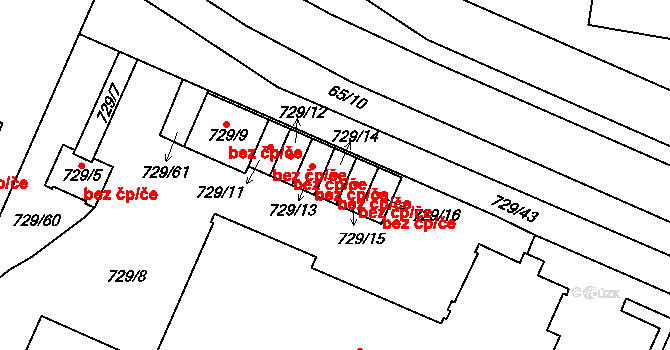 Teplice 45147086 na parcele st. 729/14 v KÚ Teplice-Řetenice, Katastrální mapa