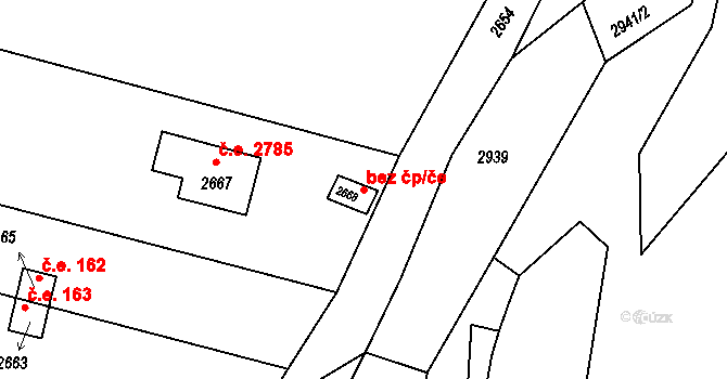 Brno 45593086 na parcele st. 2668 v KÚ Bystrc, Katastrální mapa