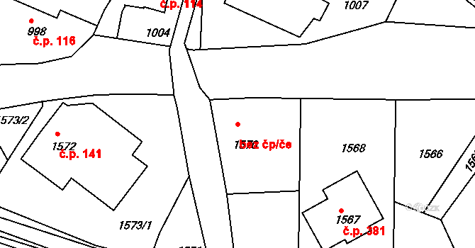 Radiměř 46559086 na parcele st. 1570 v KÚ Radiměř, Katastrální mapa