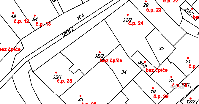 Český Dub 47022086 na parcele st. 35/2 v KÚ Český Dub, Katastrální mapa