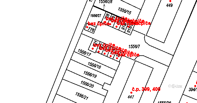 Dašice 49348086 na parcele st. 722 v KÚ Dašice, Katastrální mapa