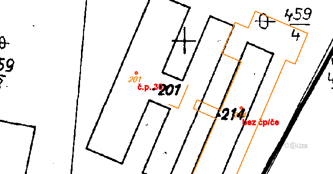 Vysoká 30, Suchdol na parcele st. 201 v KÚ Suchdol u Kutné Hory, Katastrální mapa