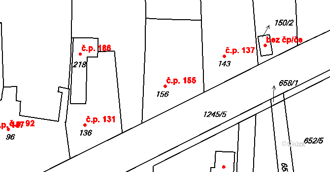 Mantov 155, Chotěšov na parcele st. 156 v KÚ Mantov, Katastrální mapa