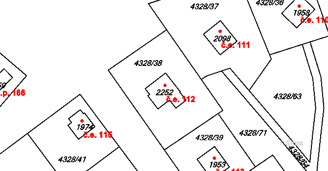 Mariánská 112, Jáchymov na parcele st. 2252 v KÚ Jáchymov, Katastrální mapa