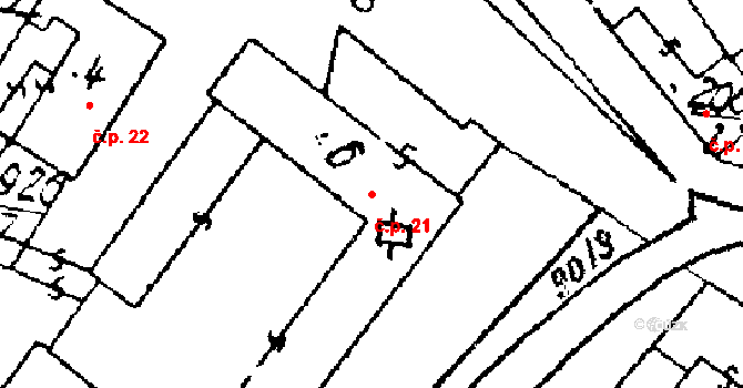 Luleč 21 na parcele st. 6 v KÚ Luleč, Katastrální mapa