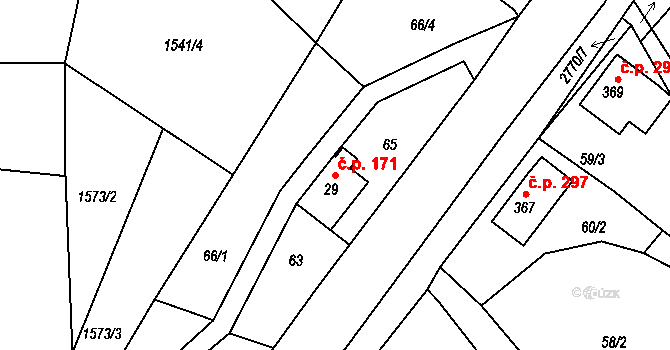 Václavice 171, Hrádek nad Nisou na parcele st. 29 v KÚ Václavice u Hrádku nad Nisou, Katastrální mapa