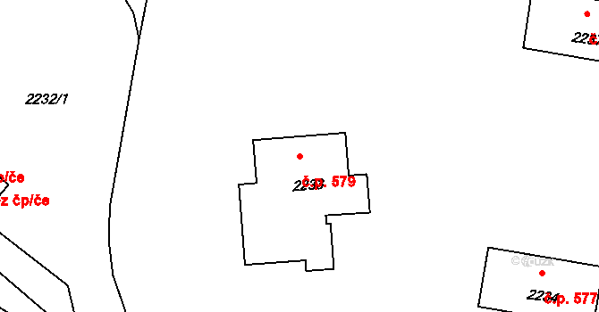 Mimoň I 579, Mimoň na parcele st. 2233 v KÚ Mimoň, Katastrální mapa