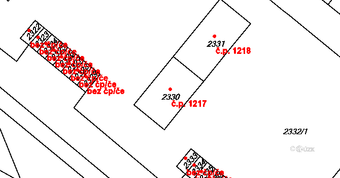Duchcov 1217 na parcele st. 2330 v KÚ Duchcov, Katastrální mapa