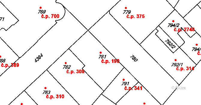 Žižkov 190, Praha na parcele st. 781 v KÚ Žižkov, Katastrální mapa