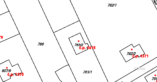 Bystřice 1415 na parcele st. 783/2 v KÚ Bystřice nad Olší, Katastrální mapa