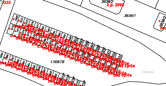 Tachov 210 na parcele st. 1996 v KÚ Tachov, Katastrální mapa