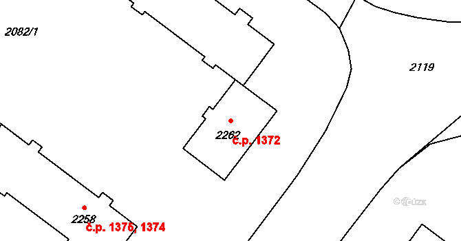 Poruba 1372, Ostrava na parcele st. 2262 v KÚ Poruba-sever, Katastrální mapa