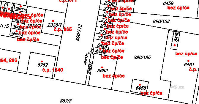 Třebíč 38375087 na parcele st. 4548 v KÚ Třebíč, Katastrální mapa