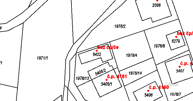 Jablonec nad Nisou 38456087 na parcele st. 6422 v KÚ Jablonec nad Nisou, Katastrální mapa