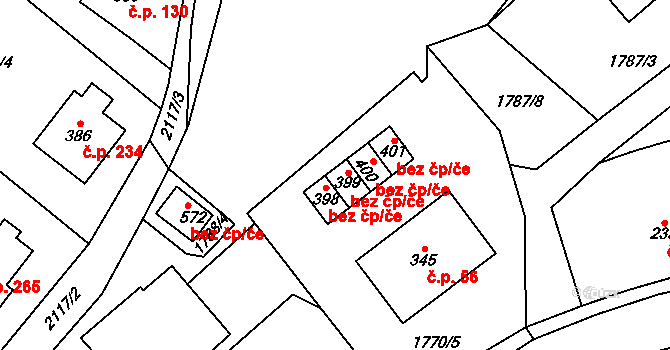 Lhota u Vsetína 39515087 na parcele st. 400 v KÚ Lhota u Vsetína, Katastrální mapa