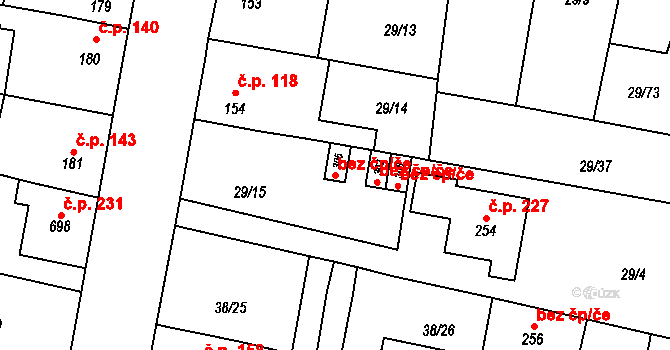 Pardubice 40405087 na parcele st. 305 v KÚ Nové Jesenčany, Katastrální mapa