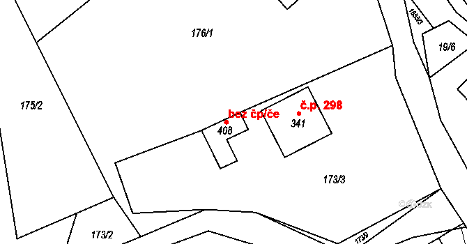 Stará Ves 42002087 na parcele st. 408 v KÚ Stará Ves u Rýmařova, Katastrální mapa