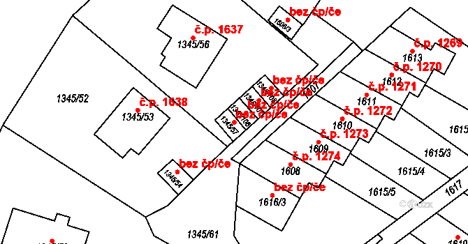 Litvínov 43663087 na parcele st. 1345/57 v KÚ Horní Litvínov, Katastrální mapa