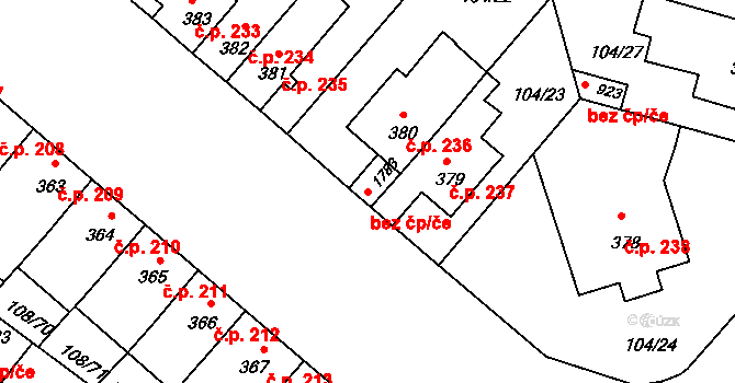 Třebíč 44137087 na parcele st. 1783 v KÚ Podklášteří, Katastrální mapa