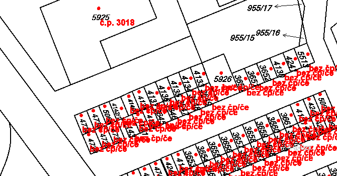 Kroměříž 44988087 na parcele st. 4136 v KÚ Kroměříž, Katastrální mapa