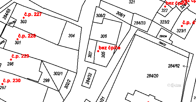 Šatov 47499087 na parcele st. 305 v KÚ Šatov, Katastrální mapa
