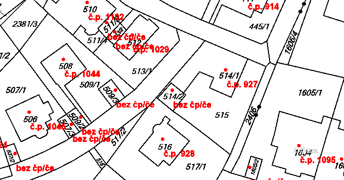 Teplice 49316087 na parcele st. 514/2 v KÚ Teplice-Trnovany, Katastrální mapa