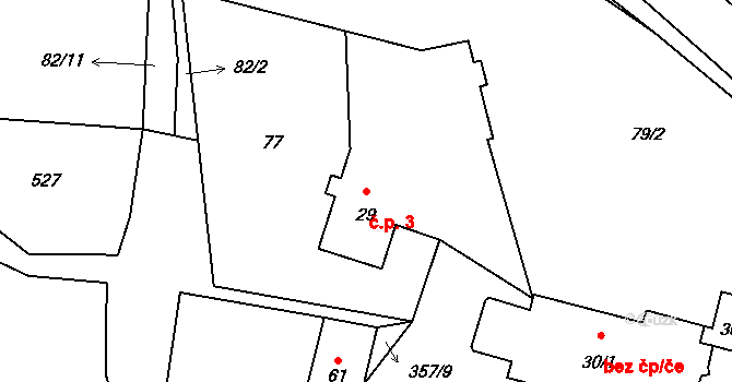 Chotoviny 3 na parcele st. 29 v KÚ Chotoviny, Katastrální mapa