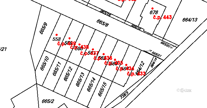 Krčín 435, Nové Město nad Metují na parcele st. 562 v KÚ Krčín, Katastrální mapa