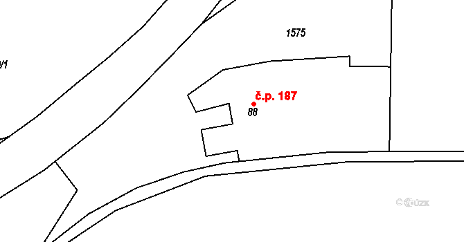 Zdoňov 187, Teplice nad Metují na parcele st. 88 v KÚ Zdoňov, Katastrální mapa