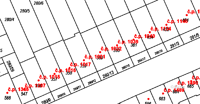 Nový Jičín 1022 na parcele st. 360 v KÚ Nový Jičín-Dolní Předměstí, Katastrální mapa