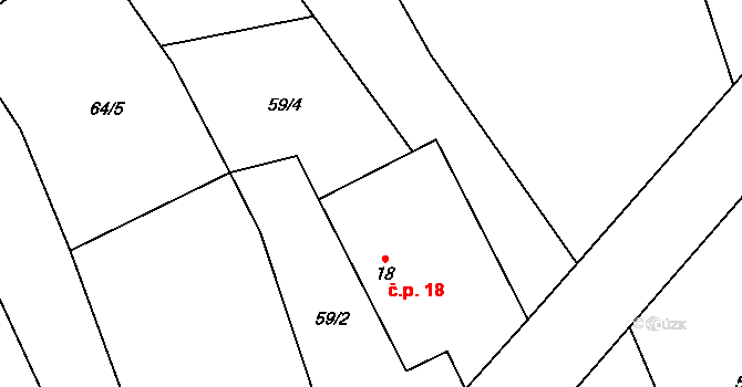 Střítež 18, Černovice na parcele st. 18 v KÚ Střítež u Černovic, Katastrální mapa