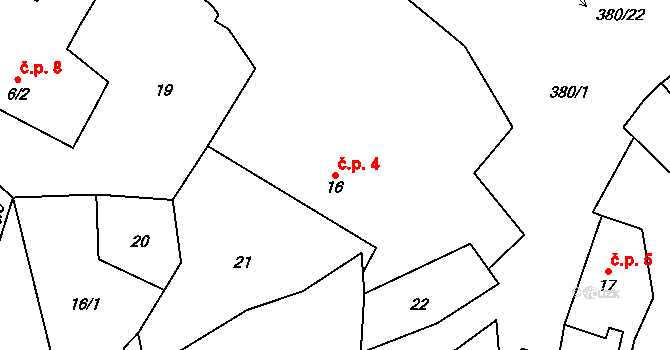 Libická Lhotka 4, Libice nad Doubravou na parcele st. 16 v KÚ Libická Lhotka, Katastrální mapa