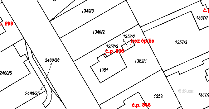Rychnov nad Kněžnou 121315088 na parcele st. 1352/3 v KÚ Rychnov nad Kněžnou, Katastrální mapa