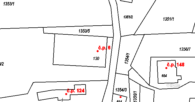 Huntířov 6, Skuhrov na parcele st. 130 v KÚ Skuhrov u Železného Brodu, Katastrální mapa