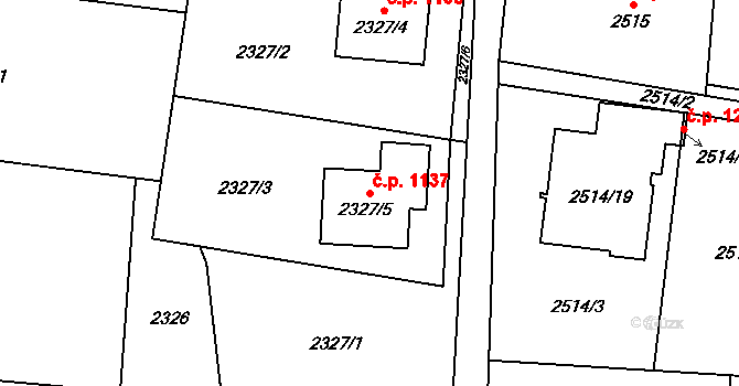 Poruba 1137, Orlová na parcele st. 2327/5 v KÚ Poruba u Orlové, Katastrální mapa