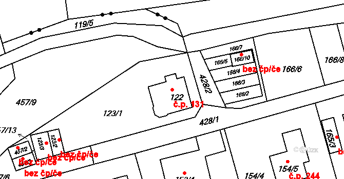 Liberec IX-Janův Důl 131, Liberec na parcele st. 122 v KÚ Janův Důl u Liberce, Katastrální mapa