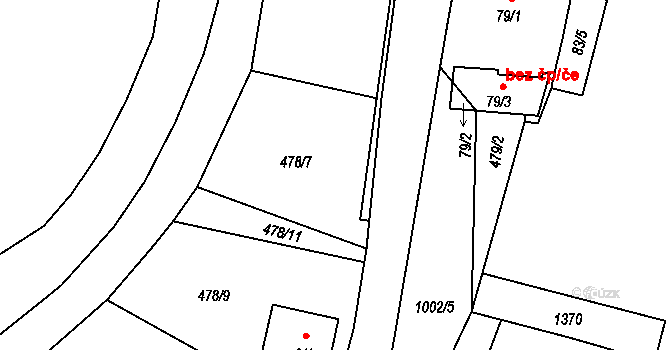 Břežany II 28 na parcele st. 9/4 v KÚ Břežany II, Katastrální mapa