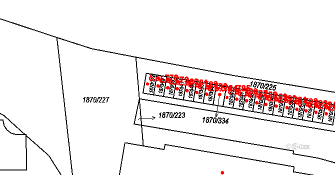 Vyškov-Předměstí 780, Vyškov na parcele st. 1870/48 v KÚ Vyškov, Katastrální mapa
