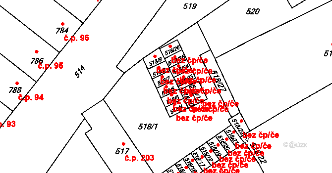Bedihošť 41322088 na parcele st. 518/6 v KÚ Bedihošť, Katastrální mapa