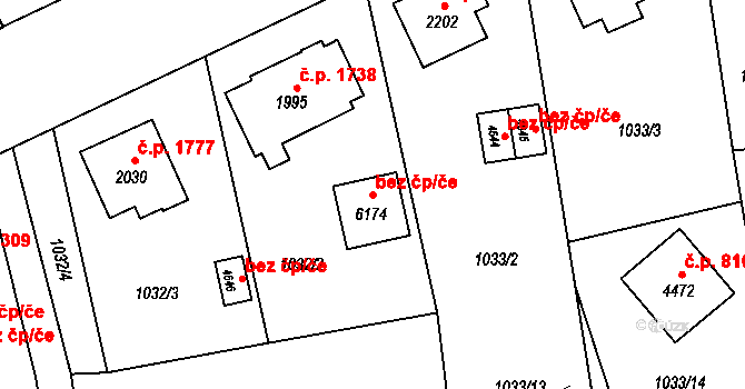 Šumperk 42595088 na parcele st. 6174 v KÚ Šumperk, Katastrální mapa