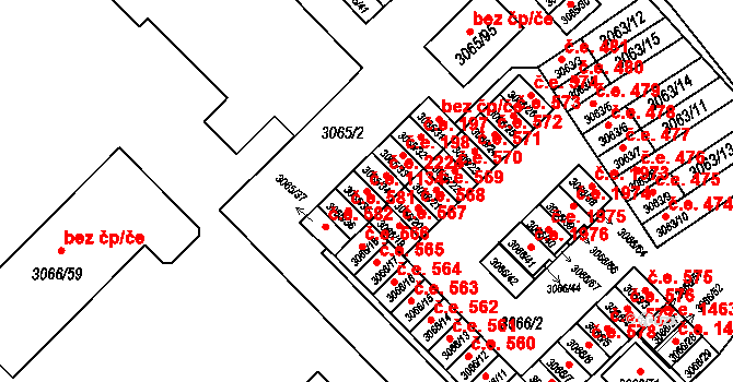 Český Těšín 1134 na parcele st. 3065/35 v KÚ Český Těšín, Katastrální mapa