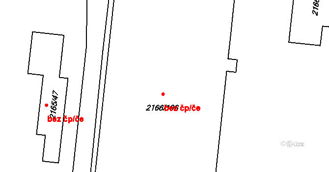 Ostrava 43955088 na parcele st. 2166/106 v KÚ Bartovice, Katastrální mapa