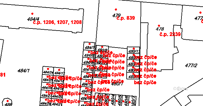 Benešov 45349088 na parcele st. 480/9 v KÚ Benešov u Prahy, Katastrální mapa